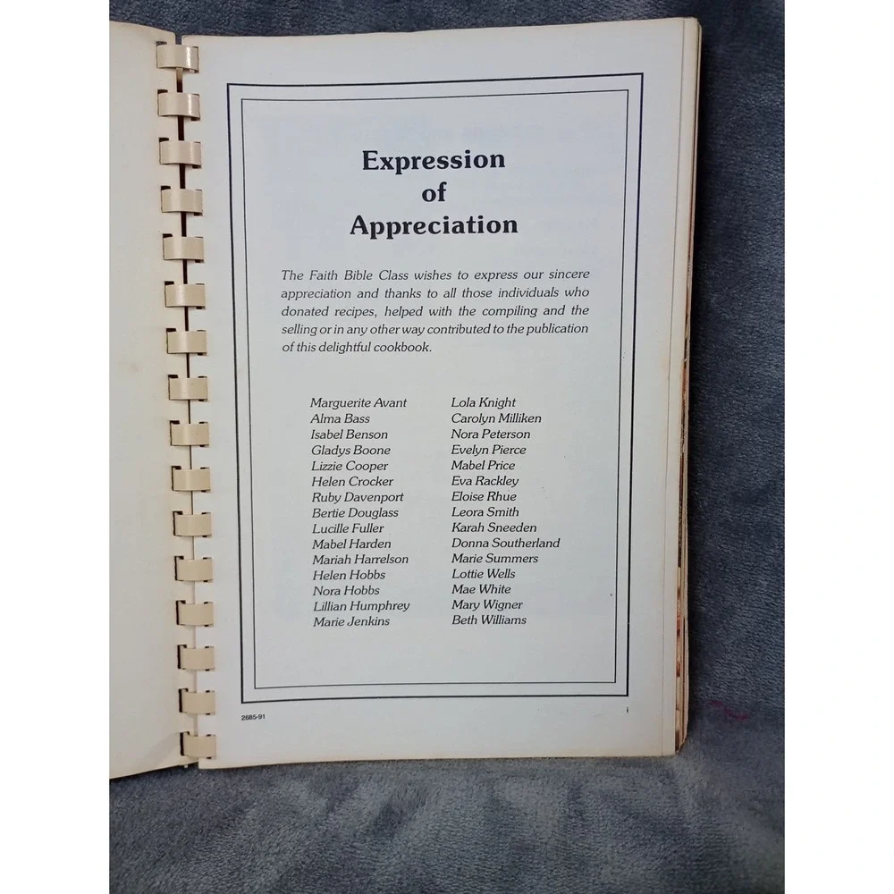 College Acres Baptist Church Cookbook Wilmington, NC 1991‎ Spiral Local Recipes
